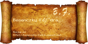 Besenczky Fédra névjegykártya